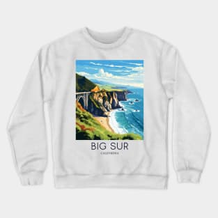 A Pop Art Travel Print of Big Sur - California - US Crewneck Sweatshirt